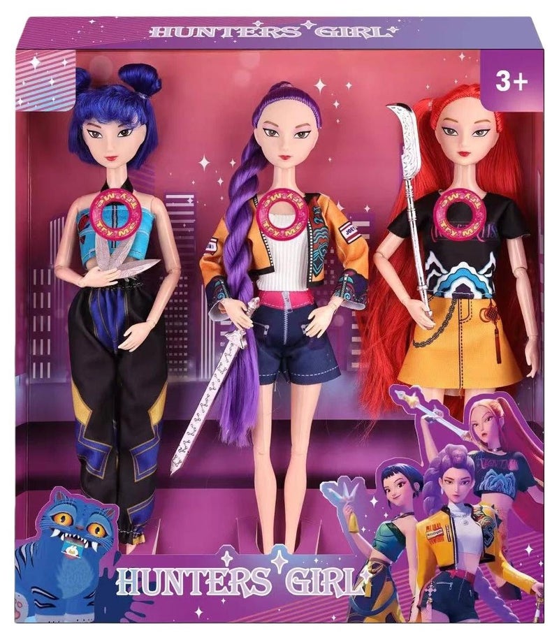 K-POP: Hunter Girl Group Action Doll - 11.5-inch doll toy with lights and theme song music, comes with decorative toy accessories, perfect gift for friends and fans - Image 1